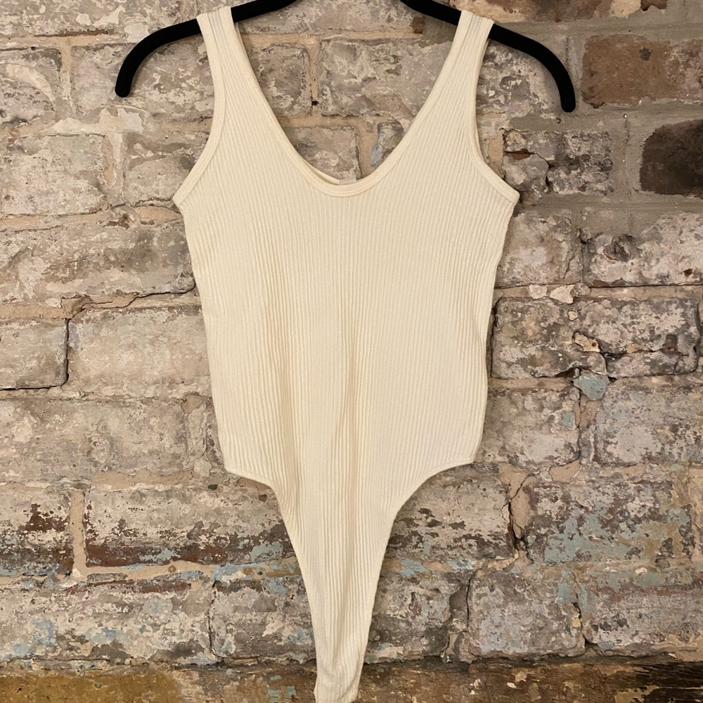 Thong Cream Body Suit from Urban Outfitters